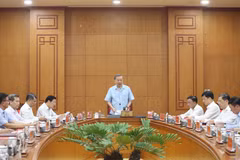 Party General Secretary To Lam speaks at the meeting of the standing members of the Central Steering Committee on Prevention and Control of Corruption, Wastefulness and Negative Phenomena on September 29. (Photo: VNA)
