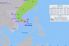 A map showing the expected path of the first typhoon of the year, named Wutip, on June 11 morning. (Photo: nchmf.gov.vn)