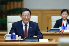 Newly elected President of the Lao National Assembly Sonexay Siphandone (Photo: VNA)