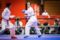 Vietnam's Nguyen Thi Dieu Ly (right) wins a bronze medal in the women’s 68kg Kumite event at ASIAD 2026 on September 21 thanks to the Senshu rule. (Photo: 24h.com.vn)
