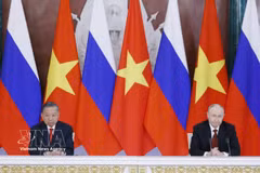 General Secretary of the Communist Party of Vietnam Central Committee and President To Lam and Russian President Vladimir Putin at the joint press conference in Moscow on September 9, 2026 (Photo: VNA)