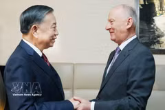 General Secretary of the Communist Party of Vietnam Central Committee and President To Lam (left) meets with Russian Presidential Aide and Chairman of the Maritime Board Nikolai Patrushev on September 8, 2026. (Photo: VNA)