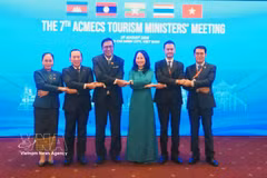 Officials at the 7th ACMECS Tourism Ministers’ Meeting in Ho Chi Minh City on August 27 (Photo: VNA)