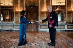 Vietnamese Ambassador to Belgium Nguyen Huong Tra presents her credentials to King Philippe on October 7, 2026. (Photo courtesy of Belgian Royal Court)