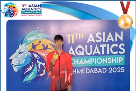 Vietnamese swimmer wins gold at 2025 Asian Aquatics Championship