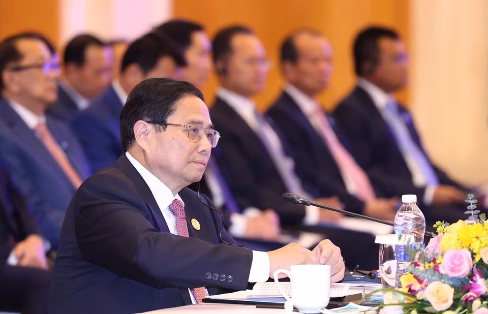 Prime Minister Pham Minh Chinh addresses the 10th ACMECS Summit. (Photo: VNA)