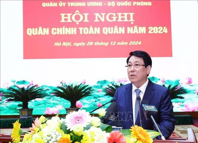 State President Luong Cuong addresses the conference (Photo: VNA) quan-chinh-261224.jpg