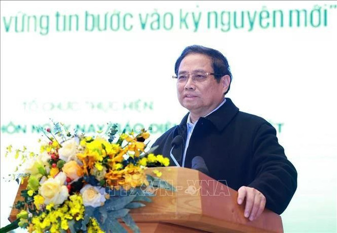 Prime Minister Pham Minh Chinh speaks at the dialogue with farmers on December 31. (Photo: VNA) pham-minh-chinh-2.jpg