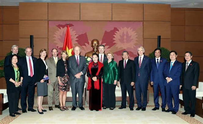 National Assembly Chairwoman Nguyen Thi Kim Ngan receives Senator Patrick Leahy, Vice Chairman of US Senate Appropriations Committee, in Hanoi on April 18 (Photo: VNA) 