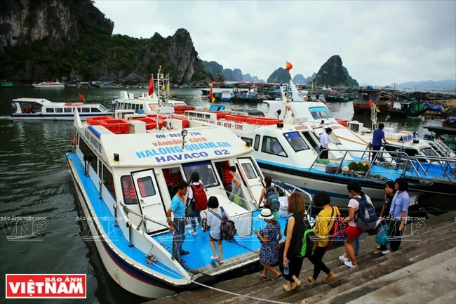 High-speed boats are used to travel to and from the island (Photo: VNA) 