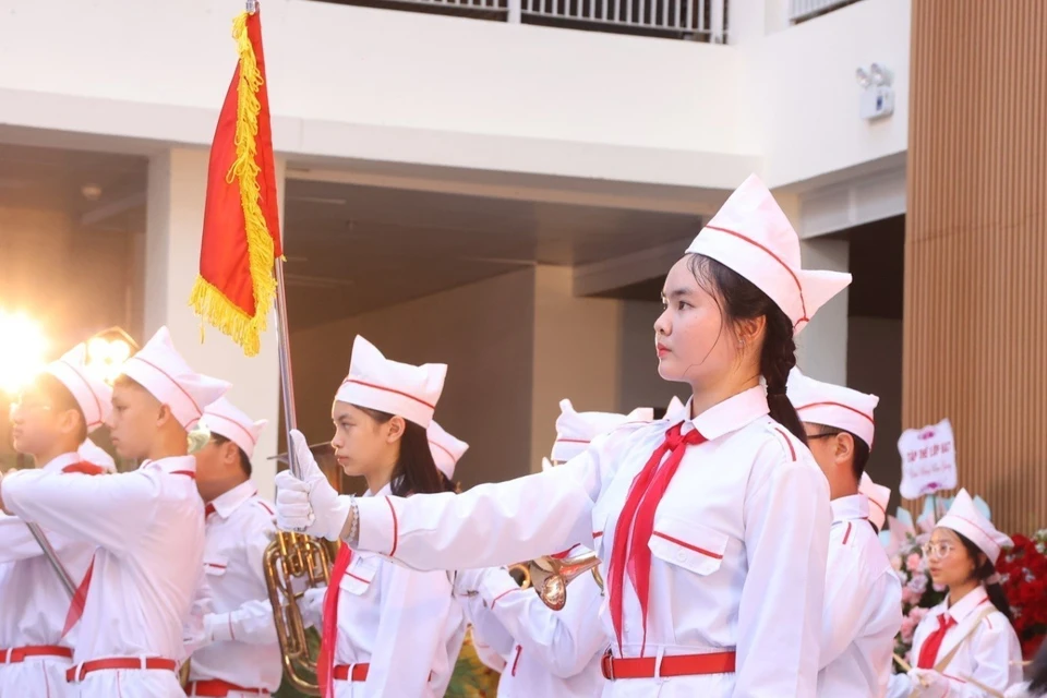 Opening ceremony of the 2024–2025 school year at Giang Vo Secondary School in Hanoi. (Photo: VNA)