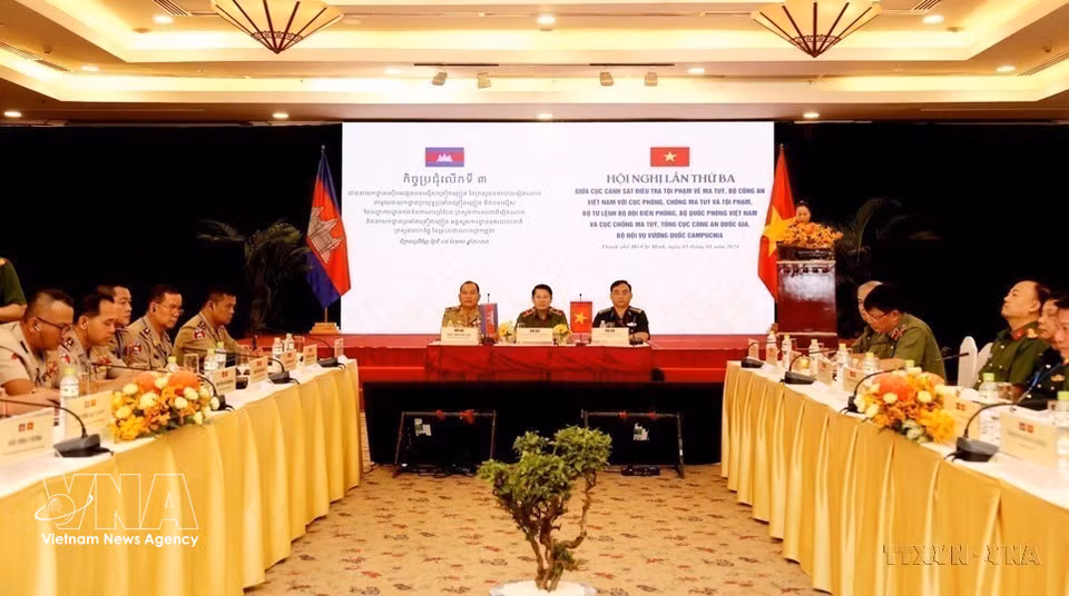 The third Viet Nam-Campuchia Conference on Drug Crime Prevention and Control takes place in Ho Chi Minh City. (Photo: VNA)