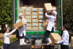 The first batch of 15 tonnes of frozen lotus roots worth nearly 39,360 USD produced by the Dai Viet Lotus Foods JSC is exported to Japan (Photo: VNA)