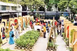 Traditional Ao dai on display in Hanoi