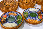 Various choices of food serve journalists during summit