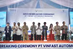 At the Ground-breaking ceremony of VinFast's new EV assembly plant in Subang. (Photo: VNA)