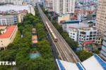 Train runs on Nhon-Hanoi Station metro line (Photo: VNA)