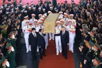 Party General Secretary Nguyen Phu Trong's casket leaves National Funeral Hall (Photo: VNA)