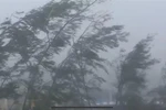 Strong winds and rains recorded in the Bach Long Vi area on September 7 morning. (Photo: VNA)