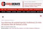 In an article published recently on CubaDebate, Ruvislei González Sáez,, Vice President of the Cuba-Vietnam Friendship Association, highlights the significance of the visit,. (Photo: Screenshot - VNA)