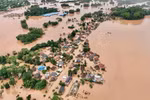 Flooding in northern Laos due to Typhoon Yagi. (Photo: VNA broadcasts)