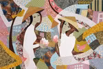 Vietnamese artist paints with fabric and needles