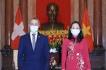 Vice President Vo Thi Anh Xuan hosts reception for Swiss counterpart