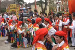 Men dress up gracefully to perform dance at village festival