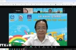 Assoc. Prof. Dr. Nguyen Lan Trung, Chairman of the Vietnam Linguistics Association, shares his experiences in teaching and learning Vietnamese at the opening ceremony (Photo: VNA) 