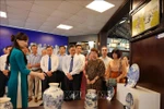 The exhibition of ceramic products and relevant images kicks off in Bat Trang pottery village in Hanoi on October 8. (Photo: VNA)