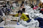 Workers make garment products for export in a company in the northern province of Ha Nam. (Photo: VNA)