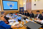 The working session between the Vietnamese Ministry of Science and Technology and the Russian Ministry of Science and Higher Education on September 24. (Photo: VNA)