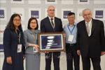 VNA Deputy General Director Doan Thi Tuyet Nhung (second from left) and other delegates at the BRICS Media Summit in Moscow. (Photo: VNA)