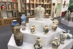 Ceramics products are showcased at the exhibition. Photo: Vietnam News Agency.