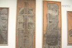 Silk paintings and small-sized sculptures on display