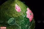 Paintings on lotus leaves
