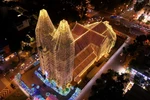 Saigon Notre-Dame Cathedral shines bright with LED lights for Christmas