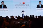Prime Minister Pham Minh Chinh speaks at the business forum in Seoul on July 1. (Photo: VNA)