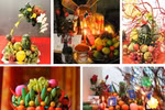 Five-fruit tray at traditional Lunar New Year 