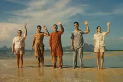 'White Lotus' Season 3's actors Morgana O'Reilly, Arnas Fedaravičius, Christian Friedel, Dom Hetrakul and Lalisa Manobal. (Photo: HBO) 