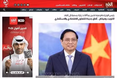 Vietnamese PM Pham Minh Chinh's official visit grabs the headlines of the Kuwaiti media. (Photo published by VNA)