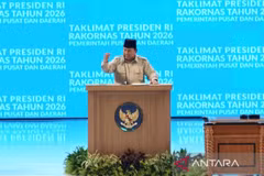 Indonesian President Prabowo Subianto delivers his remarks at the 2026 National Coordination Meeting of Central and Regional Governments in Bogor, West Java, on February 2, 2026. (Photo: ANTARA/Fathur Rochman) 
