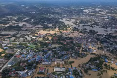 A flooded area in Tan Thinh ward, Thai Nguyen province.( Photo:VNA)