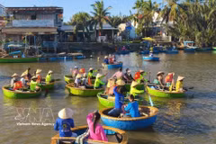 Boat tours in Cam Thanh village, Da Nang city, generate significant income for local residents. (Photo: VNA) 
