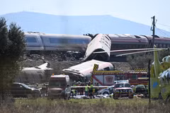 The scene of the high-speed train accident in Toledo province, Spain on October 28. (Photo: Xinhua)
