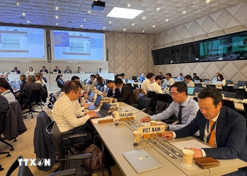 Ambassador Mai Phan Dung, Head of the Vietnamese Delegation in Geneva (first from right). Photo: VNA