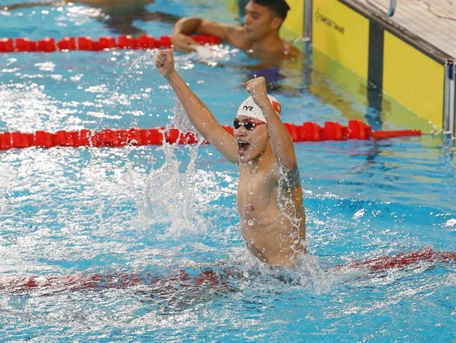 SEA Games champion Pham Thanh Bao will be one of four Vietnamese representatives at the World Aquatics Championships 2025 (Photo: giaoducthoidai.vn)
