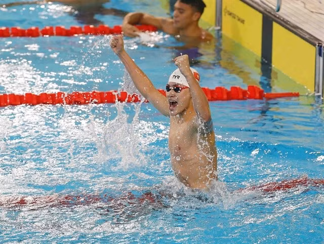 SEA Games champion Pham Thanh Bao will be one of four Vietnamese representatives at the World Aquatics Championships 2025 (Photo: giaoducthoidai.vn)