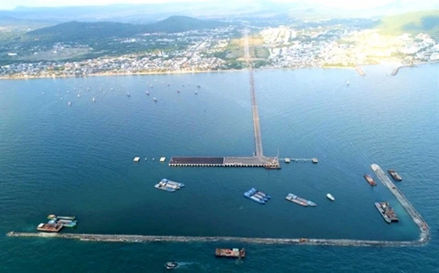 An aerial view of Phu Quoc International Passenger Port which is expected to receive international cruise ships in mid-February. (Photo: tuoitre.vn)