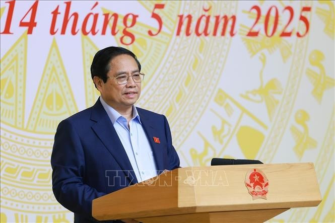 Prime Minister Pham Minh Chinh addresses the working session. (Photo: VNA)